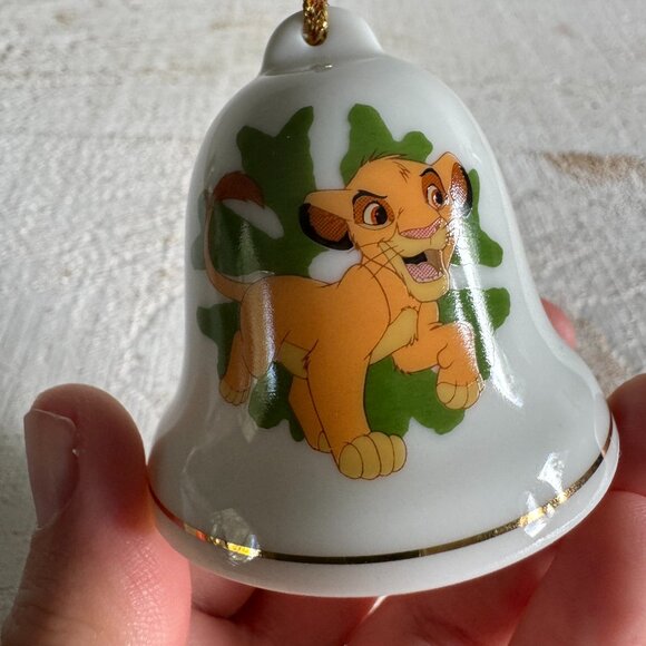 Lion King Simba Cub Grolier Collectibles Disney Porcelain Christmas Bell - Picture 2 of 10